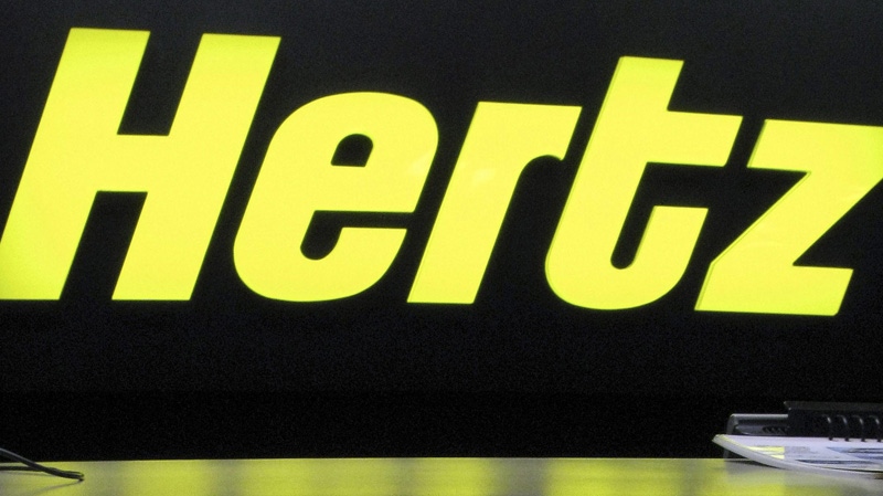 A Hertz logo in Cedar Rapids, Iowa on June 14, 2008.