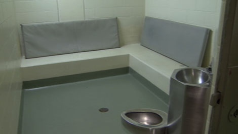 A holding cell in the Kamloops RCMP detachment. Aug. 31, 2010. (CTV)