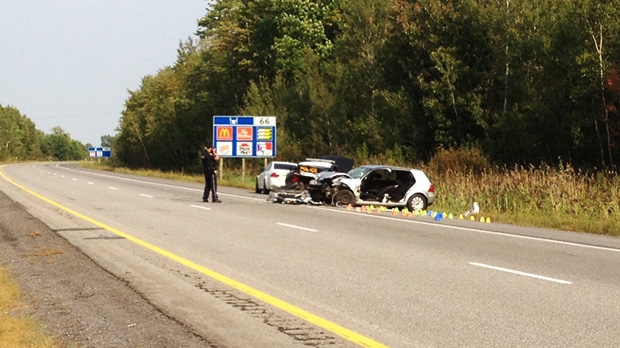 This crash between a Volkswagon and OPP cruiser closed a stretch of Highway 417 for hours Friday, Aug. 31, 2012.