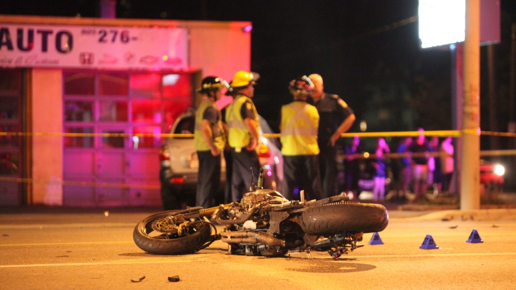 One person is dead after a motorcycle collided with another vehicle in Mississauga 