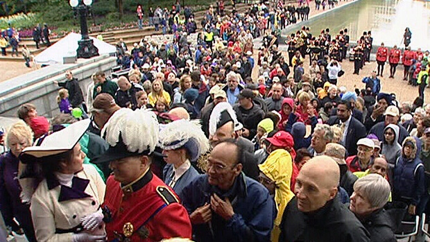 Hundreds of people took part in the 100th birthday celebrations for the Alberta Legislature building