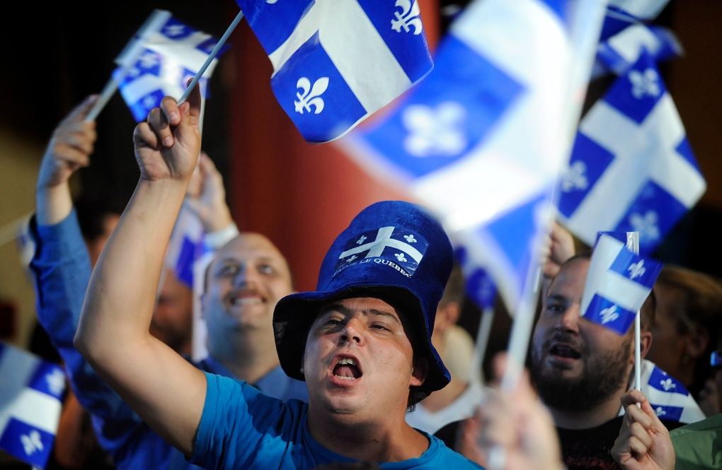 Parti Quebecois supporters cheer