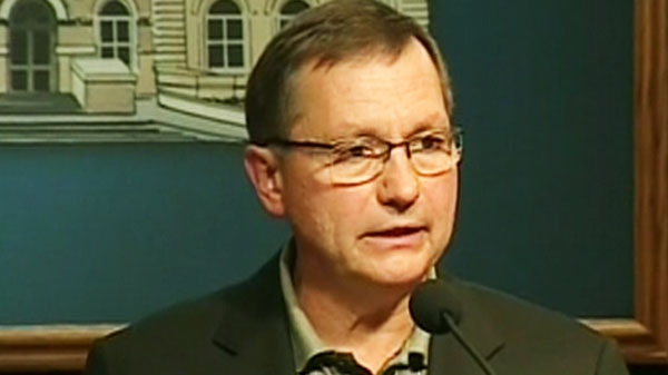 Alberta Premier Ed Stelmach speaks to the media in Calgary on Thursday, Sept. 9, 2010.