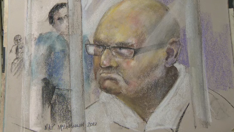 Richard Henry Bain appeared briefly in court Sept. 6, 2012. Sketch: Mike McLaughlin