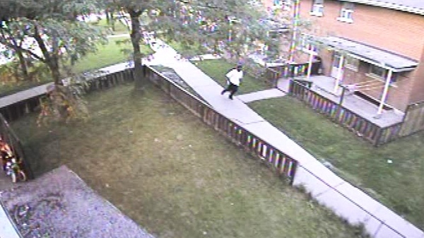 Toronto police released this image of a man they consider a suspect in a shooting homicide at 41 Cather Cres. on Tuesday, Aug. 24, 2010.