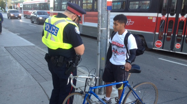 Cyclist ticketed
