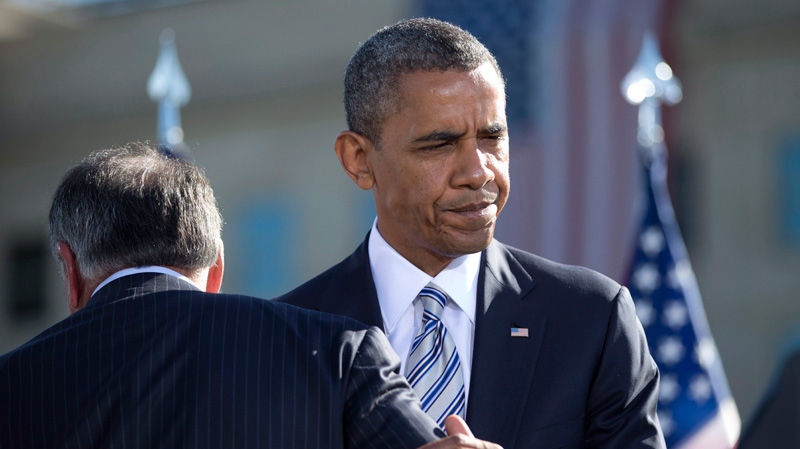 U.S. President Barack Obama at the Pentagon Memorial on Sept. 11, 2012.