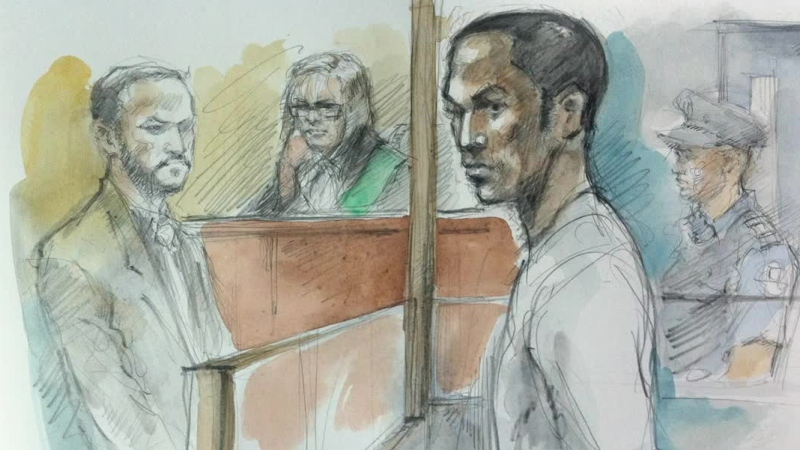 Nahom Tsegazab as depicted in a court sketch.
