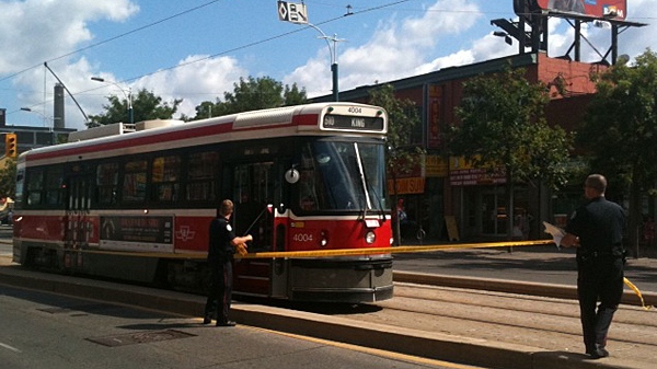 File image of a TTC streetcar accident scene on the Spadina Avenue line. (Bill Doskoch/ctvtoronto.ca)