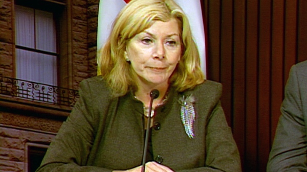 Cheri DiNovo, NDP MPP for Parkdale-High Park, speaks during a press conference at Queen's Park in Toronto, Thursday, Sept. 16, 2010.