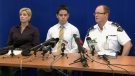 RCMP officers update reporters during a press conference in Maple Ridge, B.C., Thursday, Sept. 16, 2010.