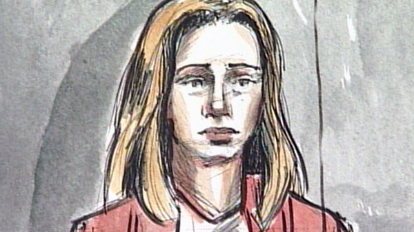 Frances Elaine Campione is seen in this artist's rendition during court proceedings.