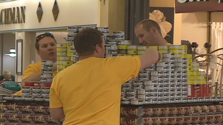 Over a dozen teams took part in CanStruction, building structures out of cans of food.