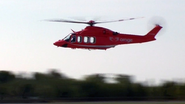 The new Ornge helicopters will be faster and be able to fly through storms.