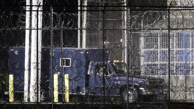 A medical examiners truck leaves the Greensville Correctional Center after the execution of Teresa Lewis in Jarratt, Va., Thursday, Sept. 23, 2010. (AP / Steve Helber)