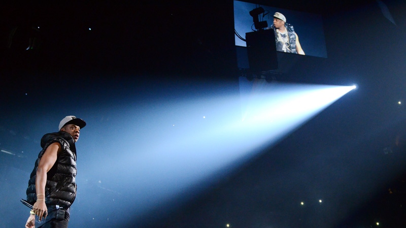 Rapper Jay-Z performs at the Barclays Center in Brooklyn on Sept. 28, 2012.