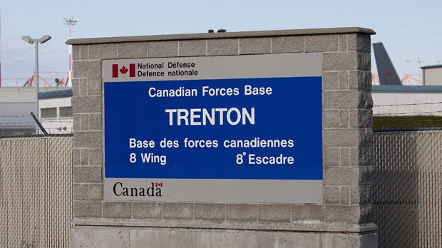 A sign for 8 Wing CFB Trenton is seen on Saturday, Sept. 29. (THE CANADIAN PRESS / Lars Hagberg)