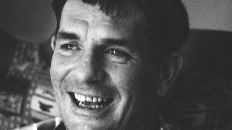 Author Jack Kerouac laughs during a 1967 visit to the home of a friend in Lowell, Mass. Kerouac died in 1969. (AP Photo/Stanley Twardowicz, File)