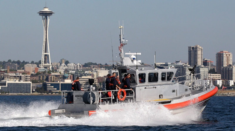 A U.S. Coast Guard response boat is seen in Elliott Bay near Seattle on Sept. 9, 2011 file photo.