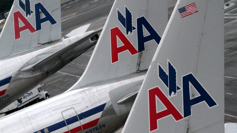American Airlines planes are seen parked at a gate at JFK International on Aug. 1, 2012.