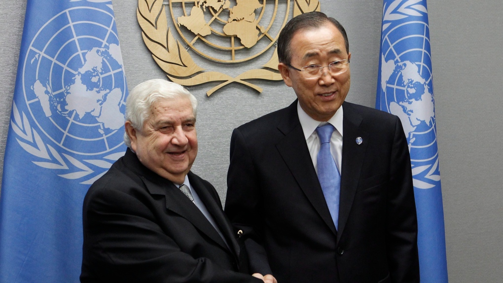 Walid Moallem and UN Secretary-General Ban Ki-moon