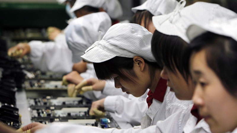 Foxconn workers in Shenzhen, China.