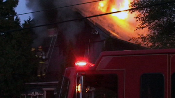 The roof of the Casarea home was engulfed in flames on Sunday, Oct. 3, 2010.