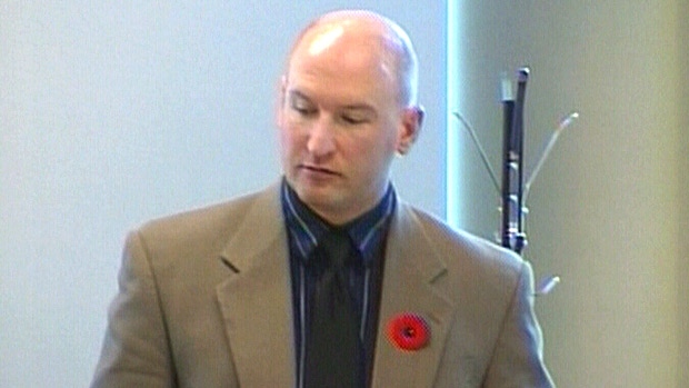 Constable Mike Wasylyshen is show in a disciplinary hearing on November 8, 2010.