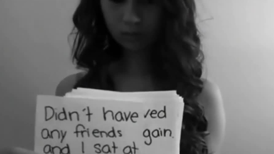 Amanda Todd in an image from her video posted on YouTube.