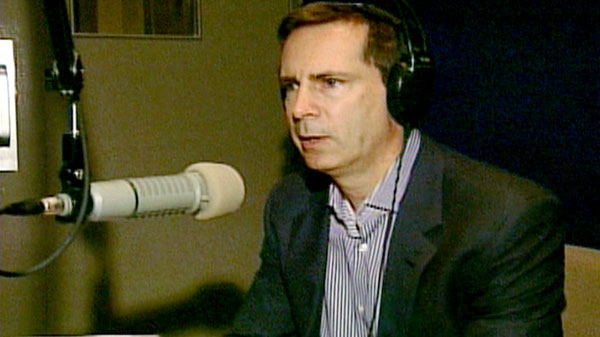 Premier Dalton McGuinty is seen doing an interview with radio station CJBK in London, Ont., Friday, Oct. 8, 2010.