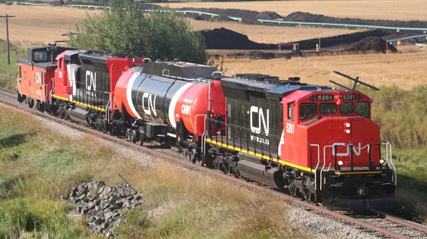 Undated file photo of a CN Rail locomotive