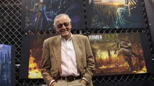 Stan Lee poses for photographers during the unveiling of "Romeo and Juliet: The War" during the New York Comic Con at the Jacob Javitz convention centre in New York, Friday, Oct. 8, 2010. (AP / Mary Altaffer)