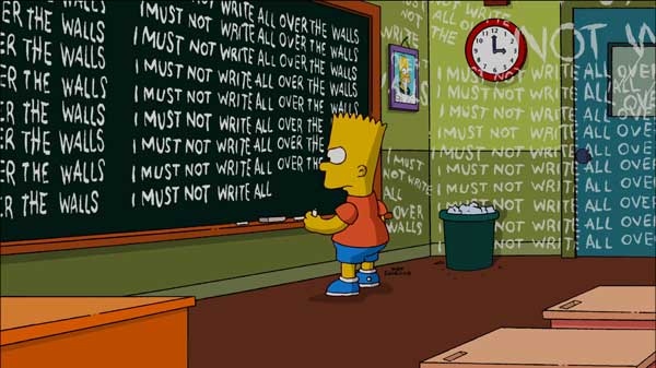 In this publicity image released by Fox, Bart Simpson, an animated character from "The Simpsons," is shown during the opening sequence of the "MoneyBart" episode, which aired on Sunday, Oct, 10, 2010. (AP Photo/Fox)