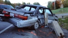 This car skidded off an empty stretch of Highway 307 at about 1 a.m. Monday, Oct. 11, 2010.