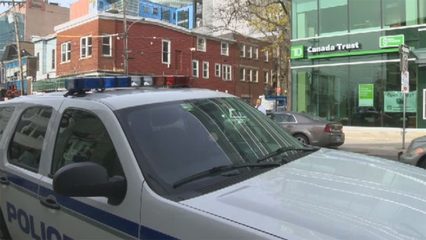Halifax police are on the hunt for a suspect after a robbery at the TD Canada Trust on Spring Garden Road Wednesday morning.