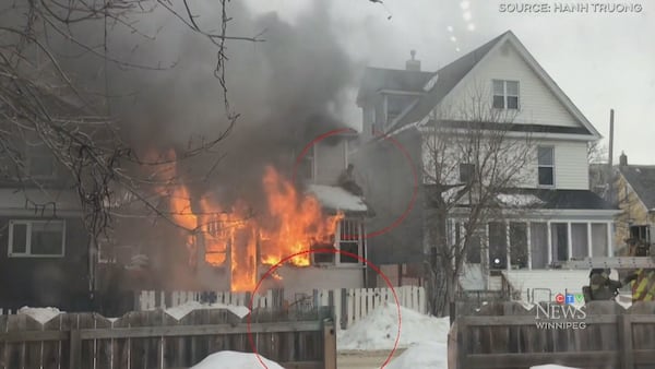 Horrifying escape from blaze caught on camera