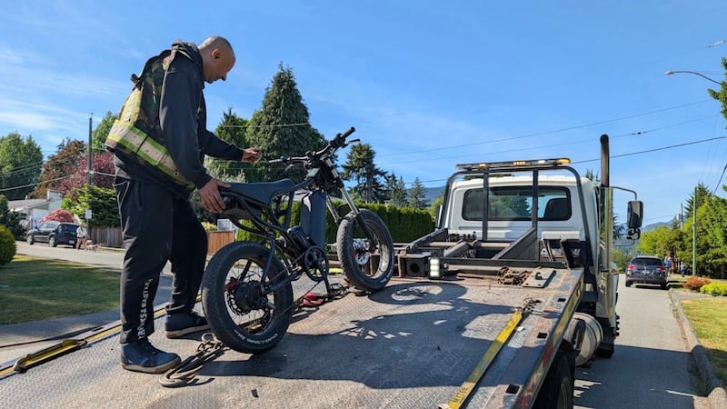 Teen fined, e-dirt bike impounded after police catch him doing wheelies in North Vancouver