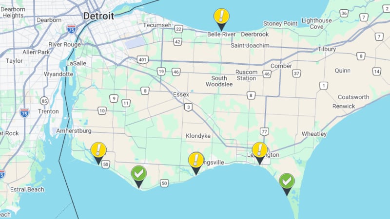 Two Windsor-Essex beaches safe for swimming, five under warning