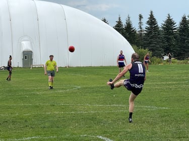 Teams from across the Maritimes got together Sunday to play some Australian rules football, also known as "footy." (CTV/Derek Haggett)