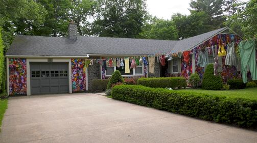 Brian MacKinnon's Fredericton home features a mural called he calls it “All Words Start with Love.”
(CTV Atlantic / Avery MacRae)
