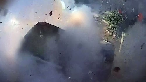 Video shows the moment a garbage truck explodes due to improperly discarded oxygen tanks