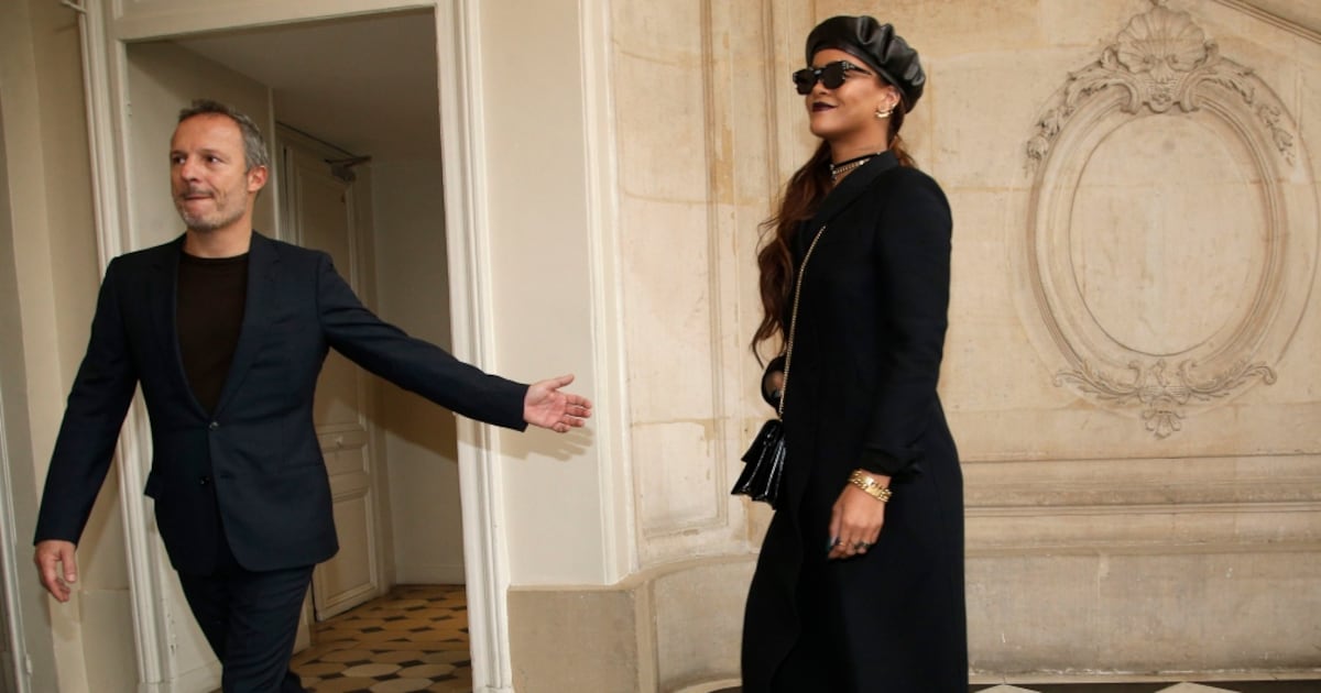 Dior sings the blues as Rihanna, Sienna Miller pose at Paris Fashion Week