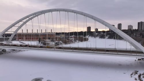 Your Morning Edmonton's CTV Drone flies over downtown on Feb. 25, 2026. (Sean McClune/CTV News Edmonton)