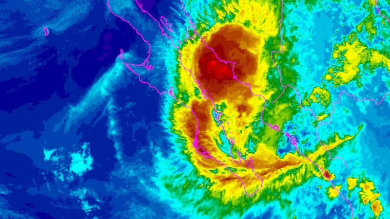 Wind whips Mexico’s northern Pacific coast, and some streets flood as Hurricane Polo bears down