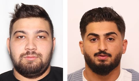 Cosmin Mustata, left, and Orlando Turcan, right, were accused in a fraudulent vehicle sale scheme in Alberta in May 2026. (Source: Edmonton Police Service)