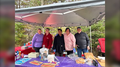 Organizers are pictured at the Gaetz Brook Greenway for the Halloween Trick-or-Treat Trail Walk in East Chezzetcook, N.S., on October 25, 2025. (Emma Convey / CTV Atlantic)