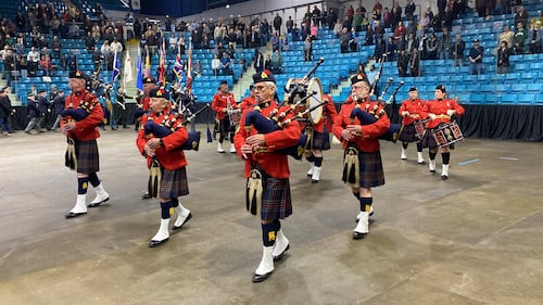 A Remembrance Day ceremony was held at the Moncton Coliseum presented by Royal Canadian Legion, Moncton Branch #6 on Tuesday, Nov. 11, 2025. (CTV Atlantic/ Derek Haggett)