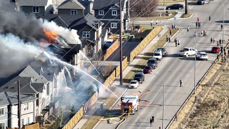 Several homes damaged in large fire in Cochrane’s Heartland neighbourhood