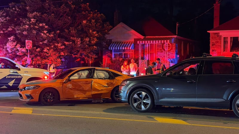 Three injured, one arrested after six-vehicle crash in Toronto