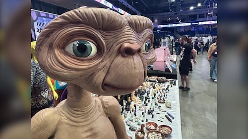 A statue of E.T. is pictured during CaperCon at Sydney Centre 200 in Sydney, N.S., on May 31, 2026. (Ryan MacDonald/CTV Atlantic)